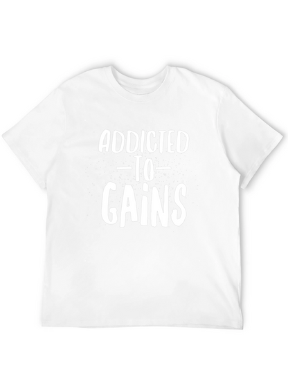 Addicted To Gains Black Graphic Tee