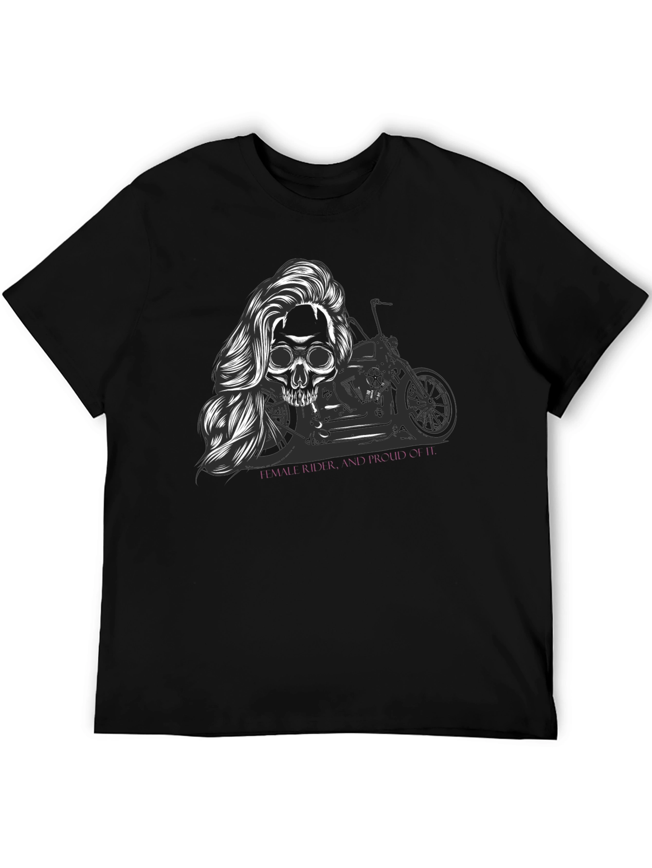 Skull Motorcycle T-Shirt - Female Rider Graphic Tee