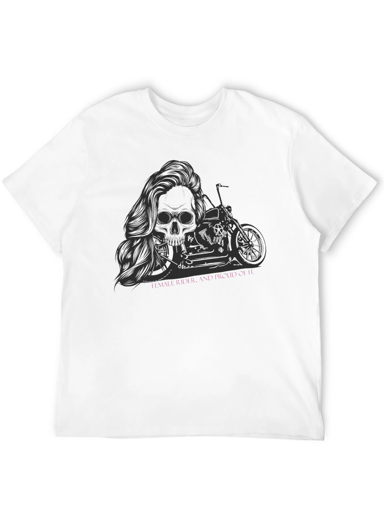 Skull Motorcycle T-Shirt - Female Rider Graphic Tee