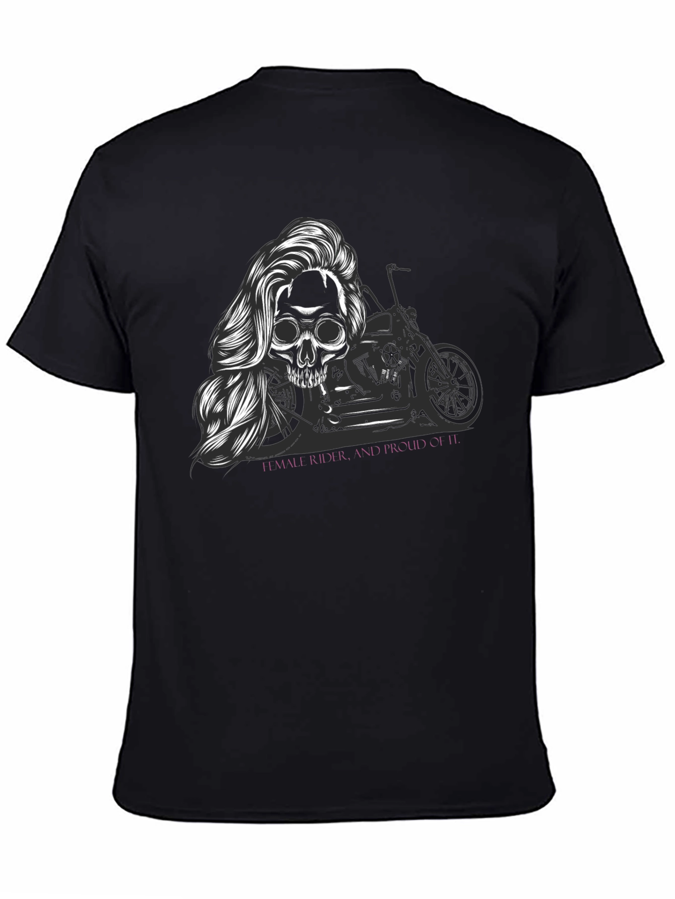 Skull Motorcycle T-Shirt - Female Rider Graphic Tee