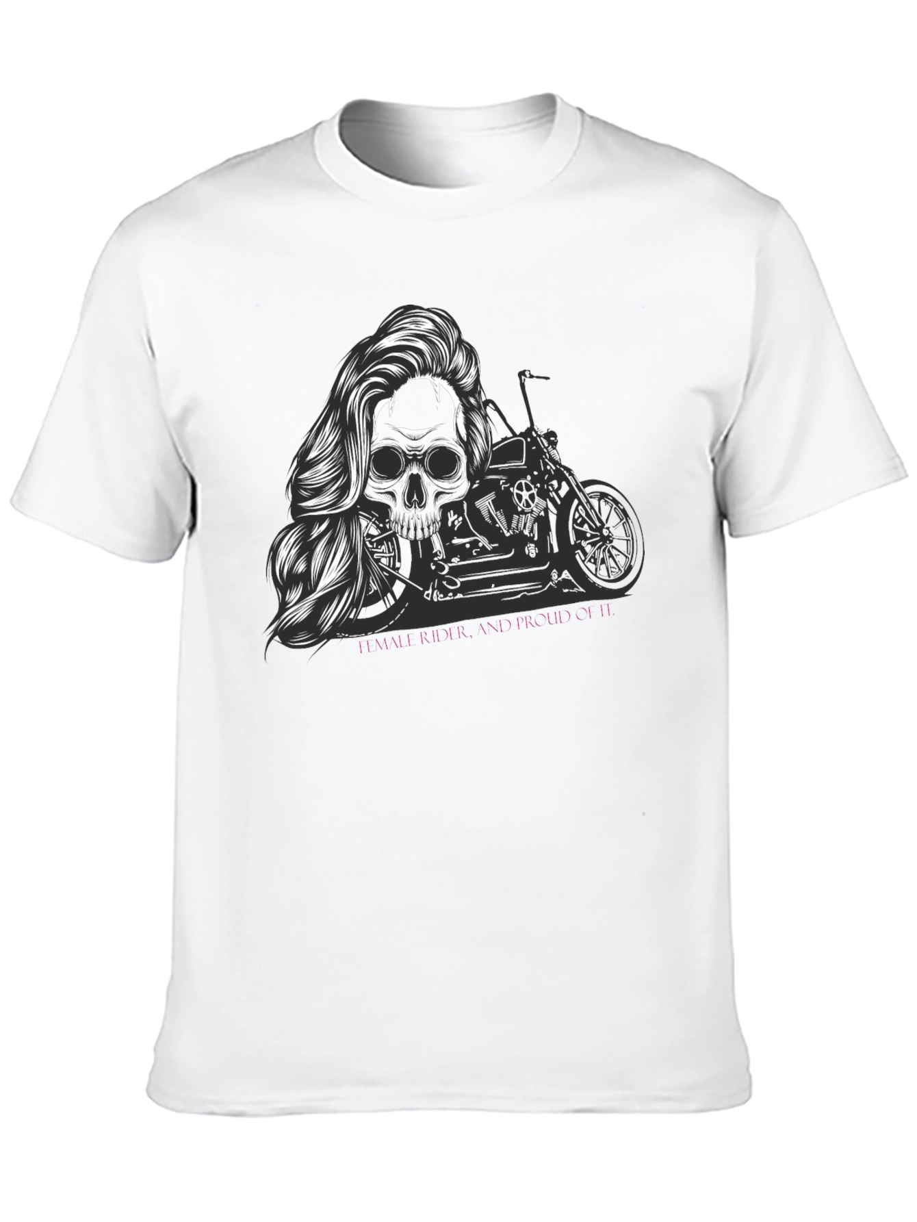 Skull Motorcycle T-Shirt - Female Rider Graphic Tee