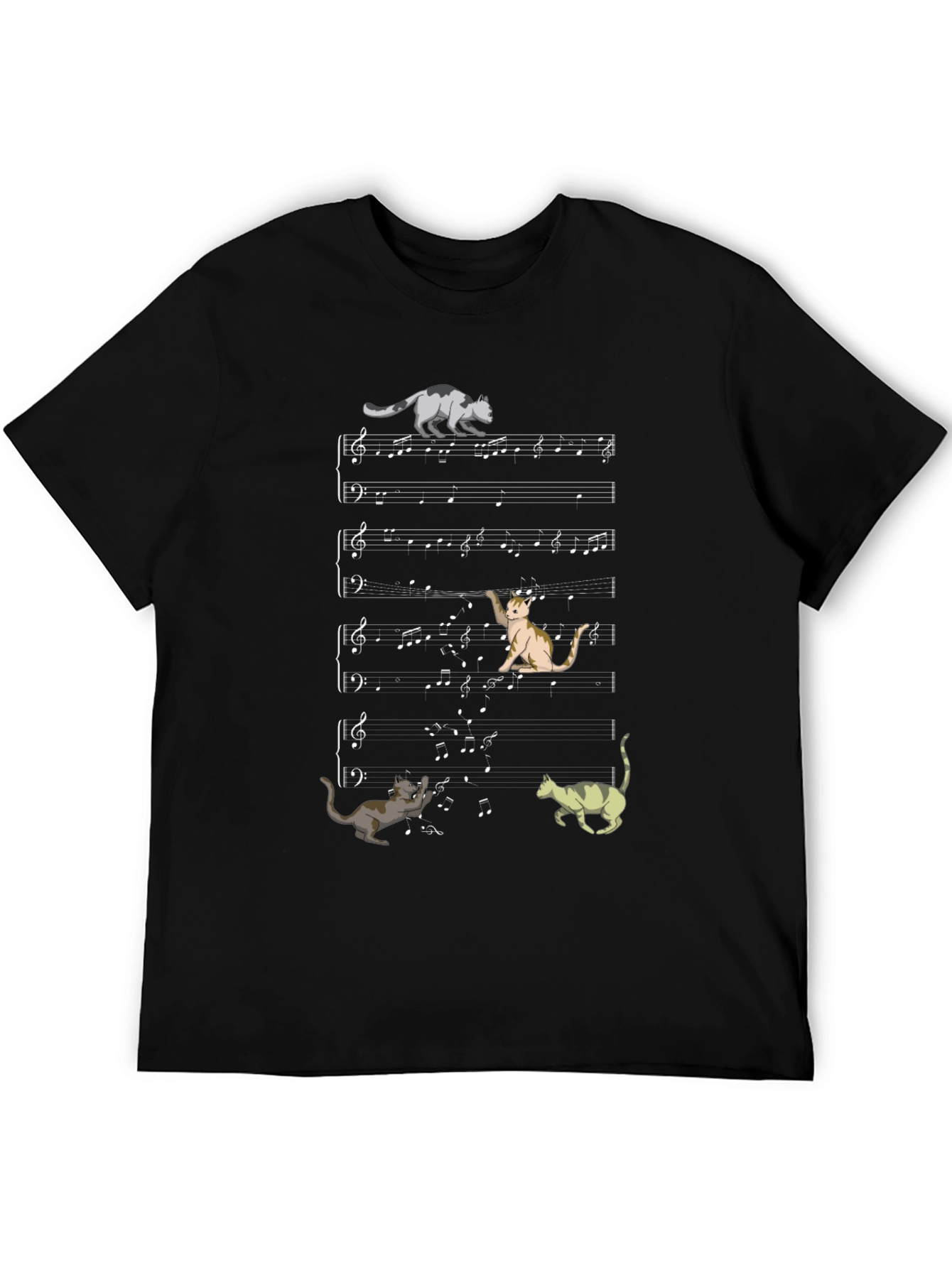 Cat Music Sheet T-Shirt