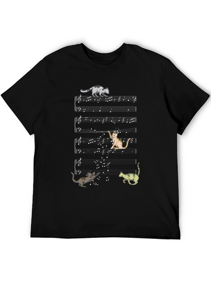 Cat Music Sheet T-Shirt