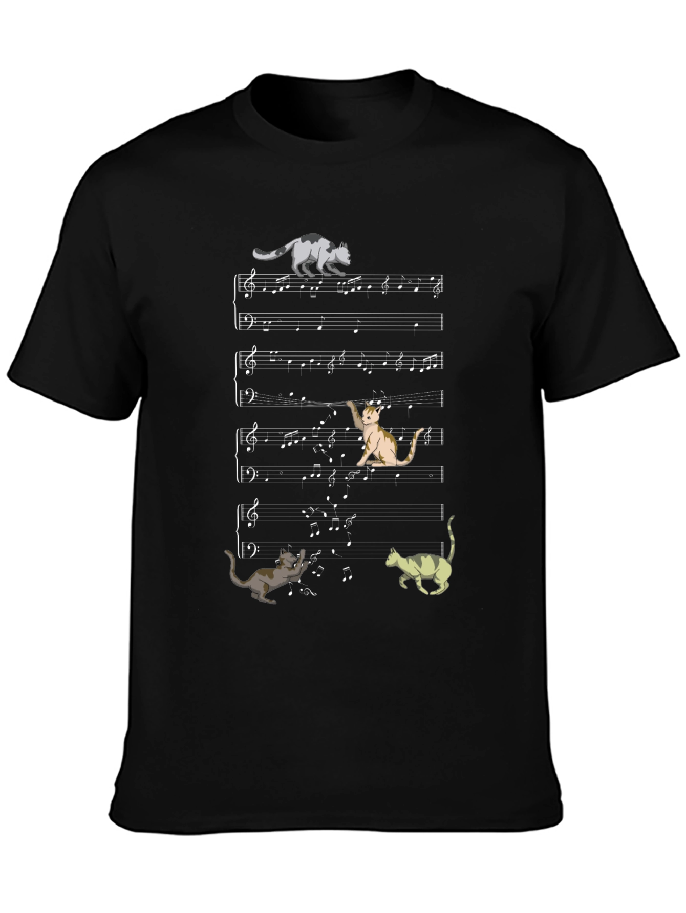 Cat Music Sheet T-Shirt