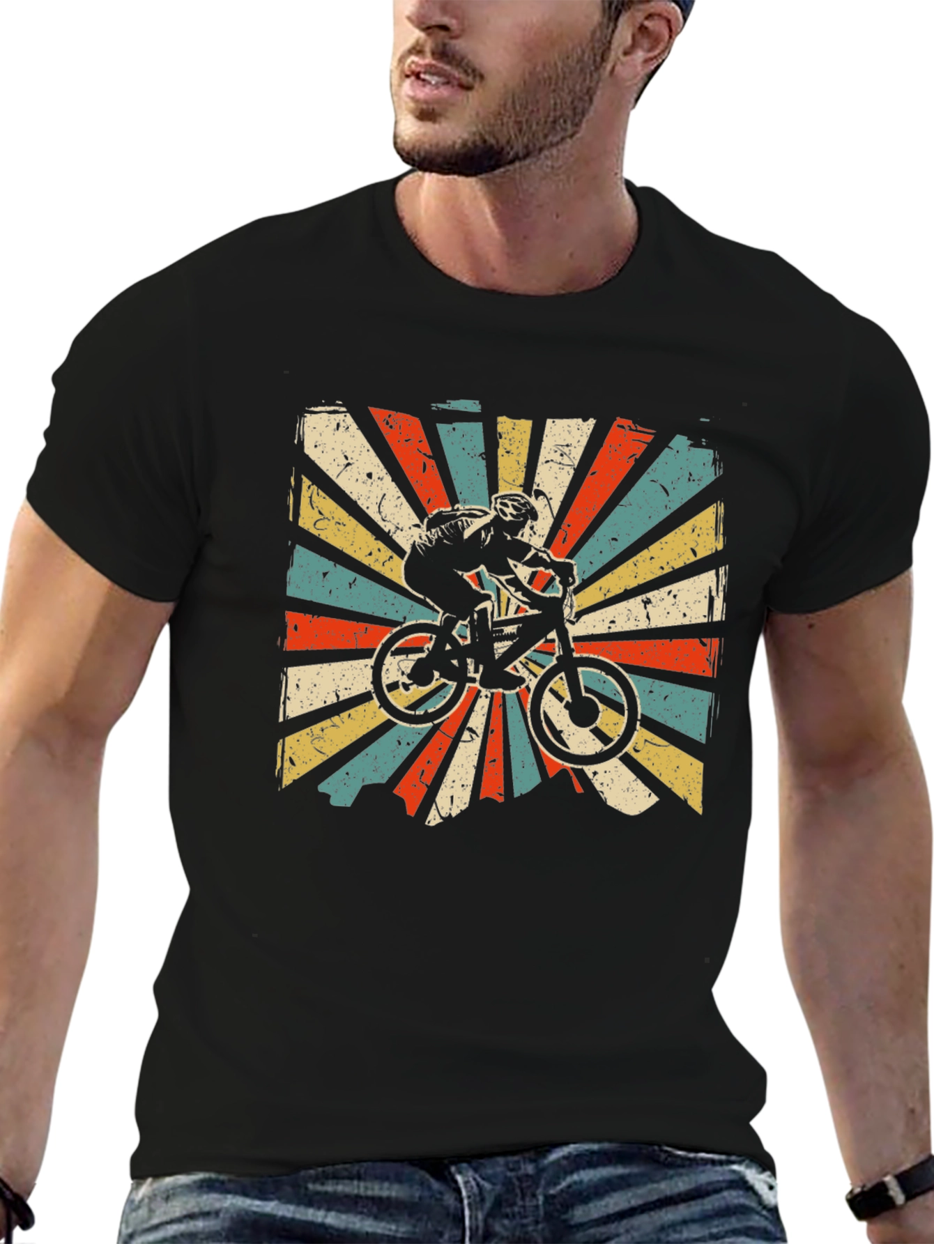 Retro Mountain Biker Graphic T-Shirt