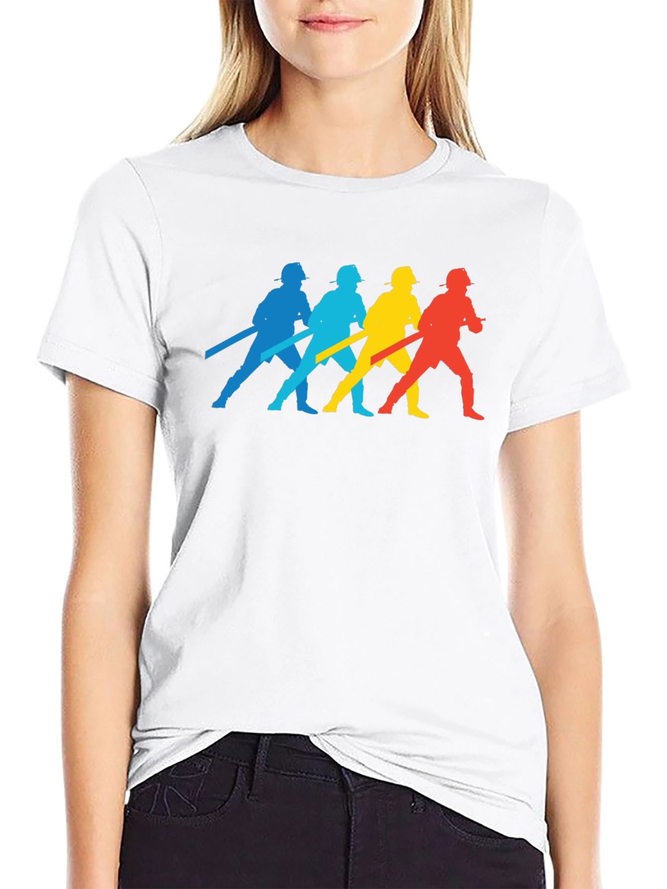 Firefighter Silhouette T-Shirt - Black