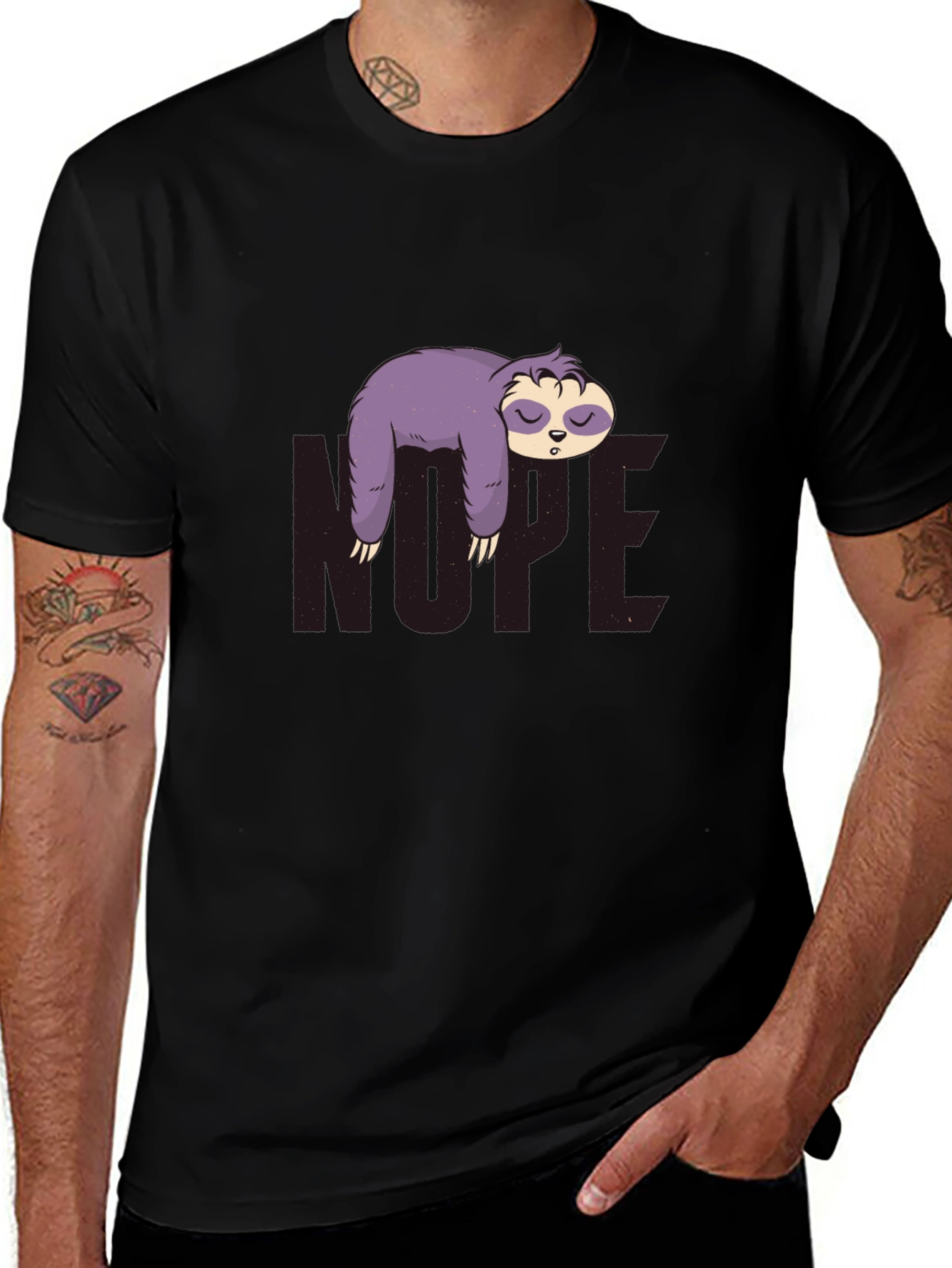 Nope Sloth Graphic Tee - Relaxed Fit