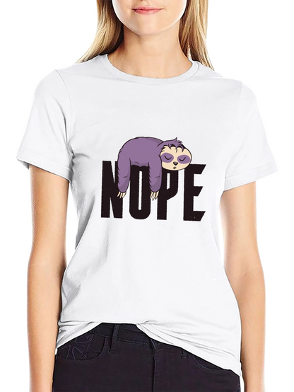 Nope Sloth Graphic Tee - Relaxed Fit