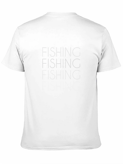 Fishing Text Graphic Black T-Shirt