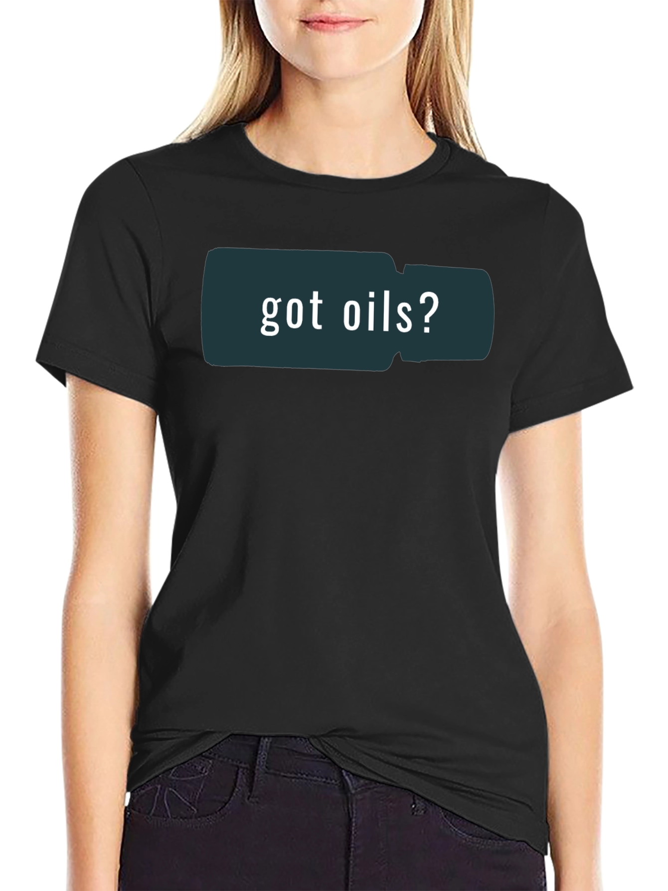 Got Oils? Graphic Print Black T-Shirt