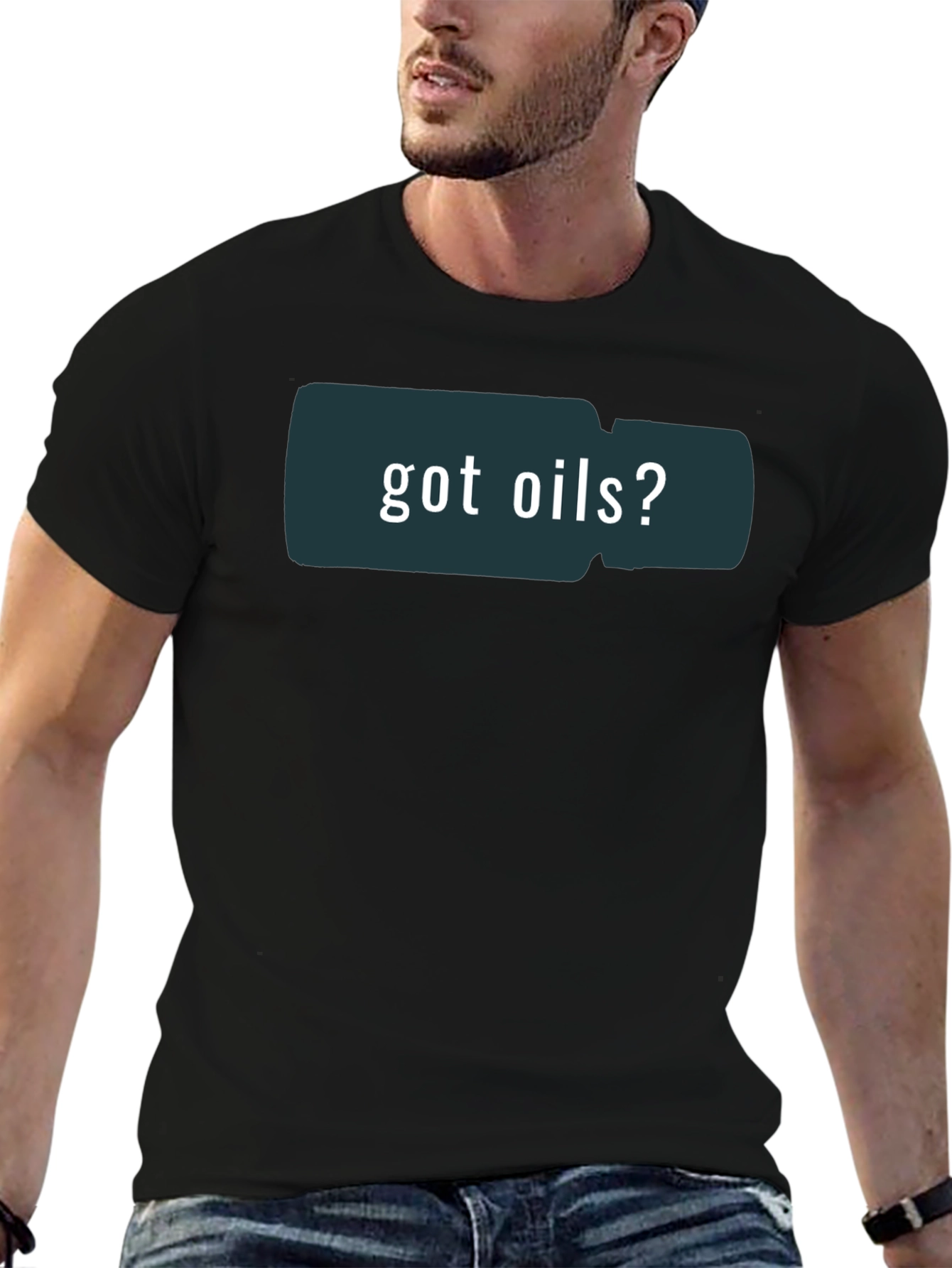 Got Oils? Graphic Print Black T-Shirt