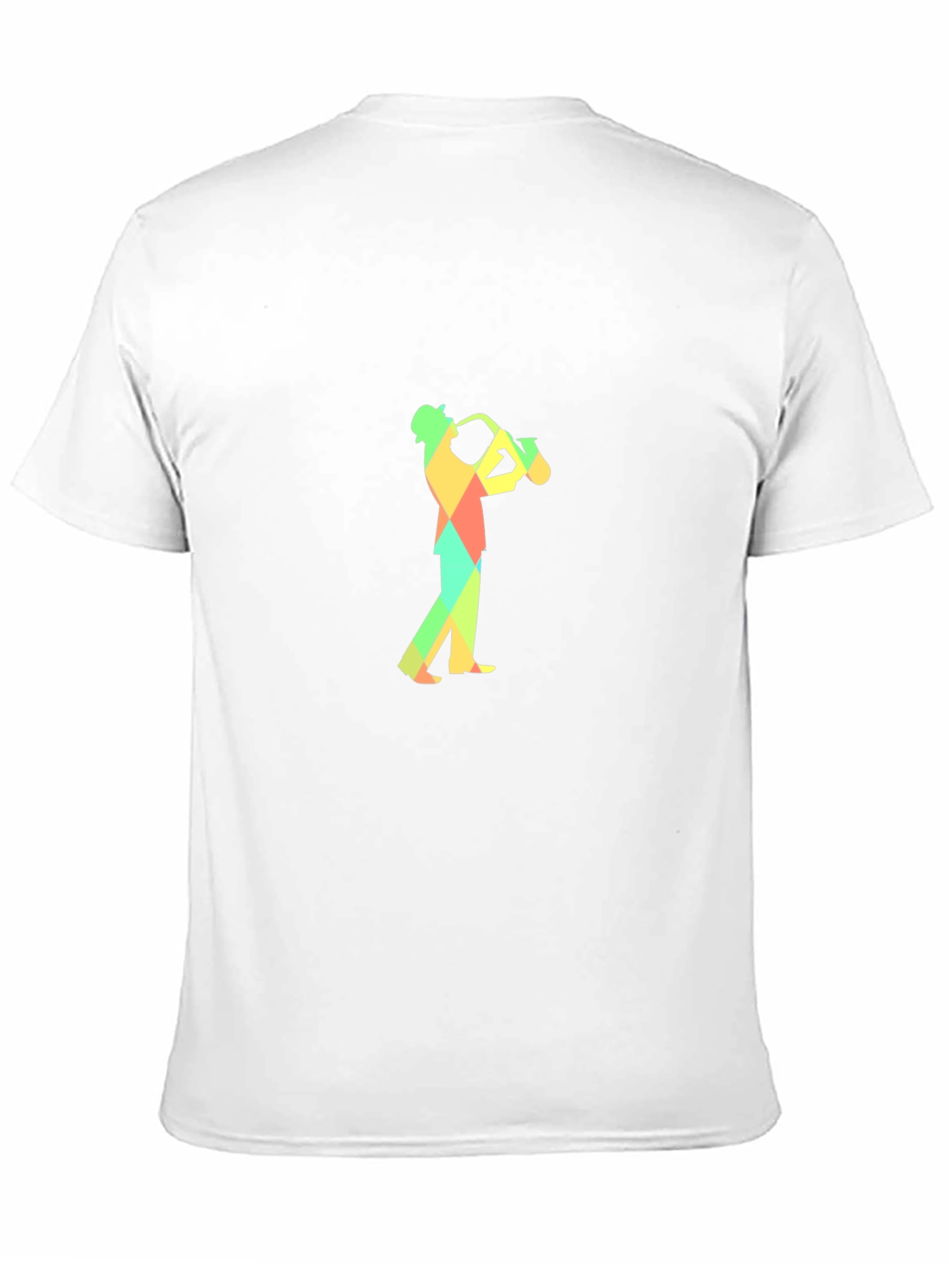 Geometric Saxophone Player Graphic Tee - Black