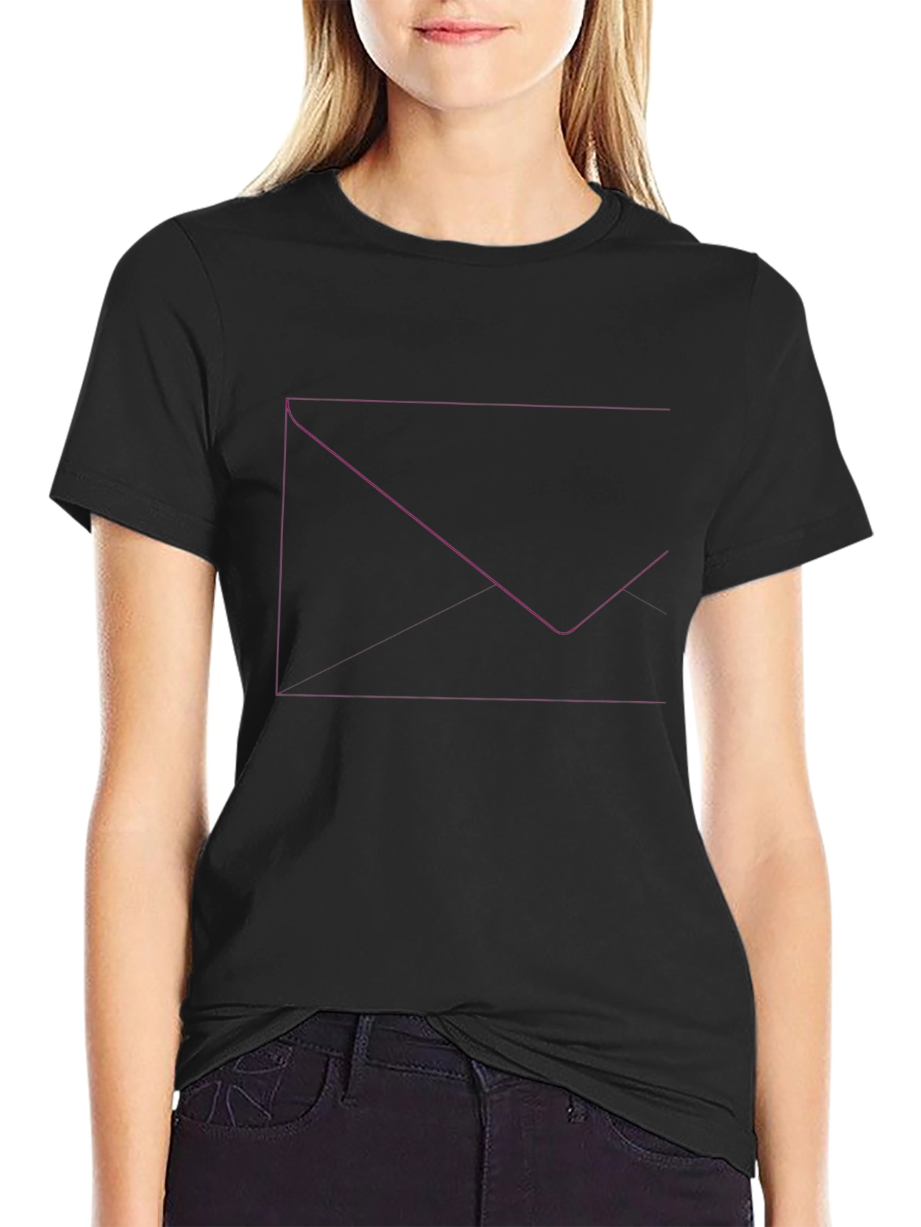 Mens Black T-Shirt with Abstract Geometric Design