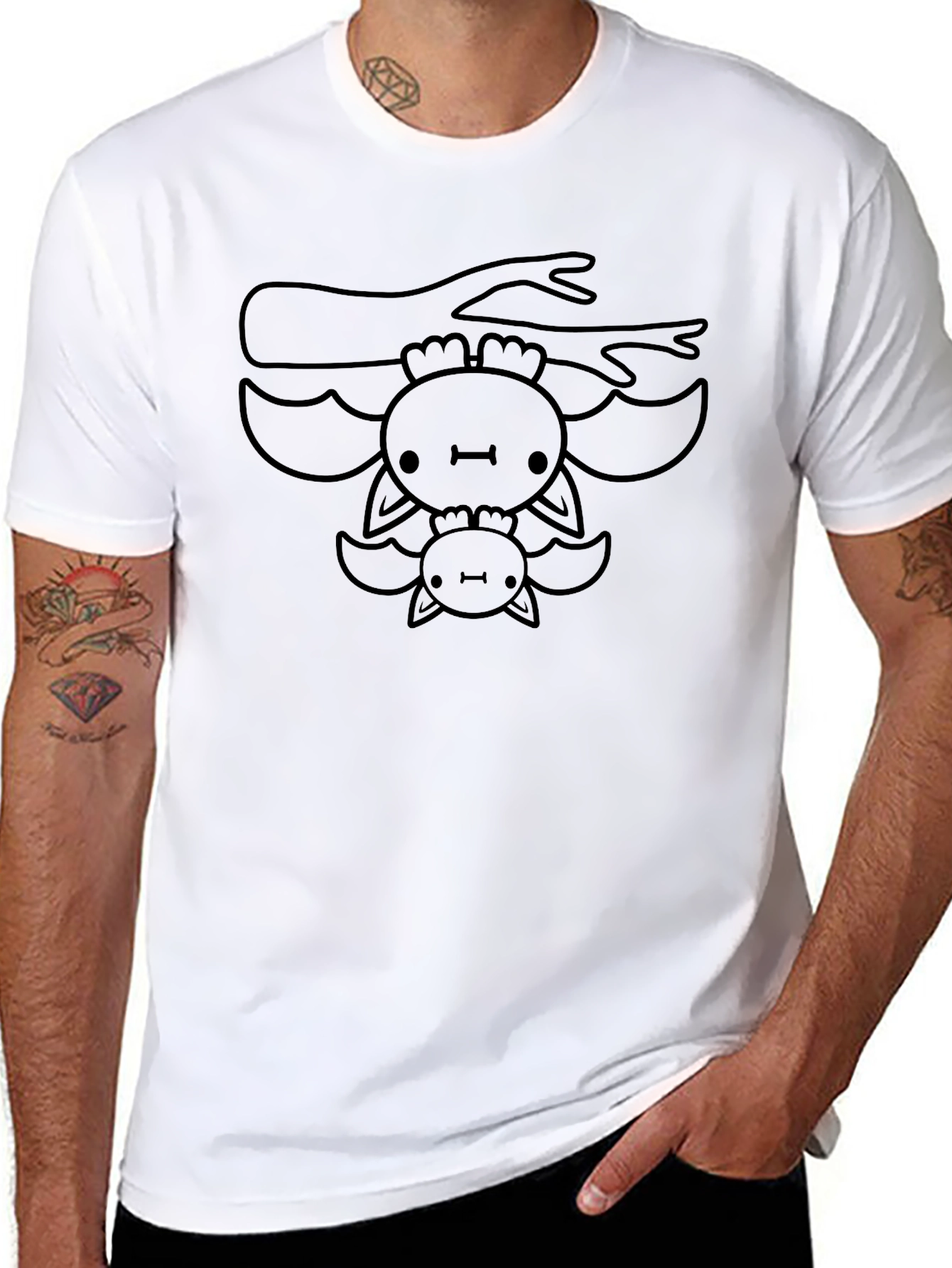 Cute Bat Family Black T-Shirt