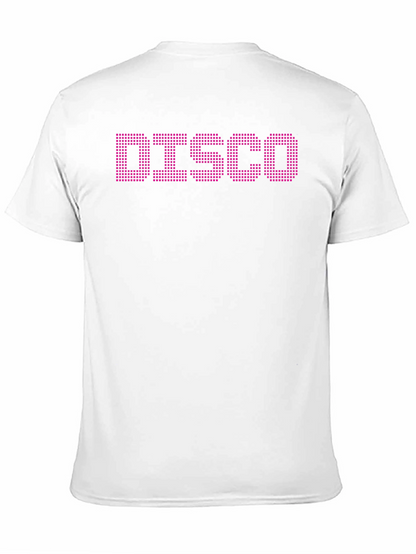 Retro Disco T-Shirt - Pixelated Text Design