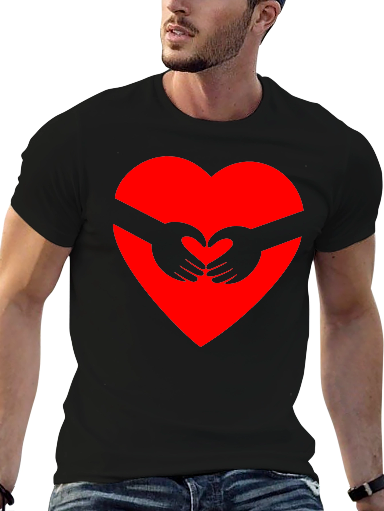 Heart Hands Graphic Tee - Black