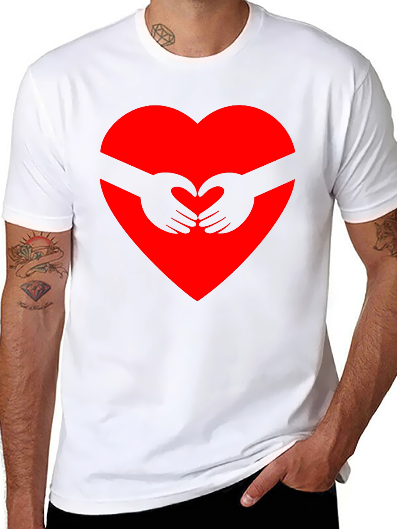 Heart Hands Graphic Tee - Black