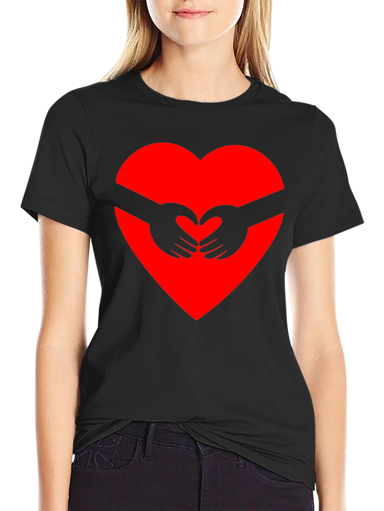 Heart Hands Graphic Tee - Black