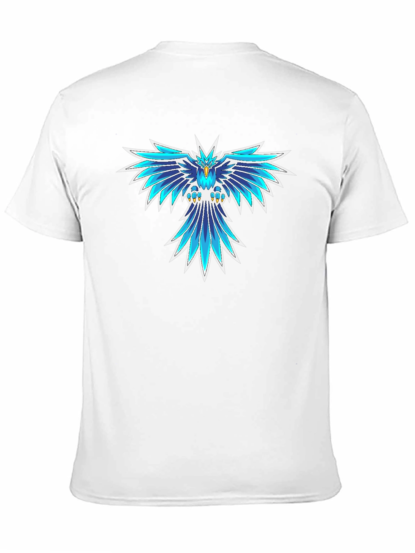 Cool Blue Phoenix Graphic Black T-Shirt