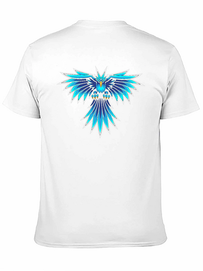 Cool Blue Phoenix Graphic Black T-Shirt