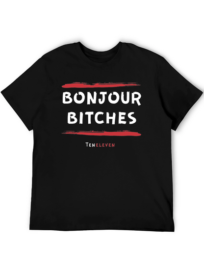 Bonjour Bitches Graphic Tee - Unisex Black T-Shirt