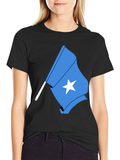 Somalia Flag T-Shirt - Black Tee