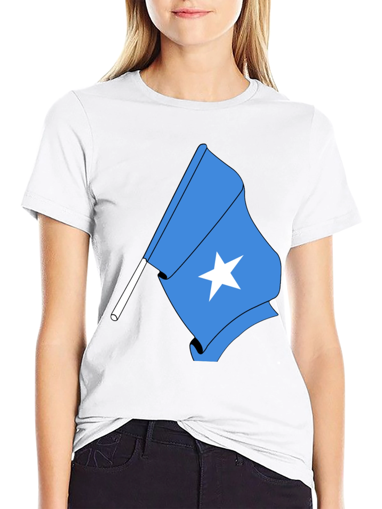 Somalia Flag T-Shirt - Black Tee