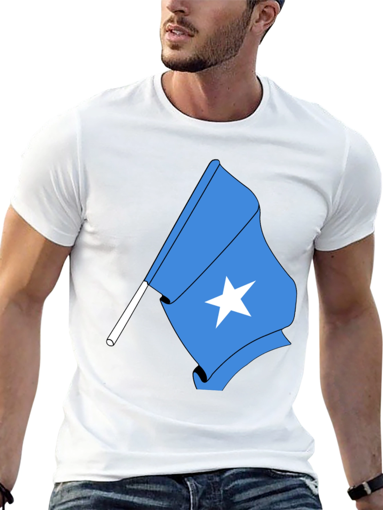 Somalia Flag T-Shirt - Black Tee