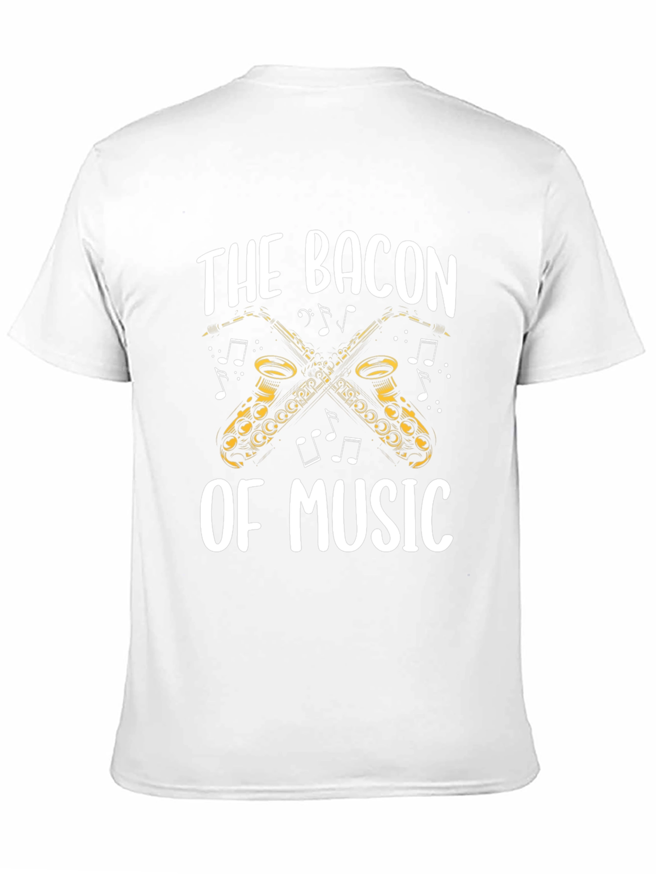 Bacon of Music Saxophone T-Shirt - Black Cotton Tee