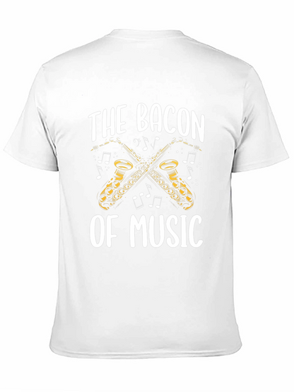 Bacon of Music Saxophone T-Shirt - Black Cotton Tee