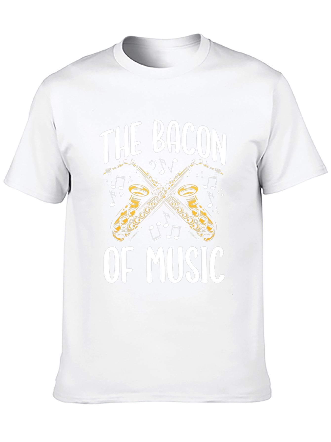 Bacon of Music Saxophone T-Shirt - Black Cotton Tee