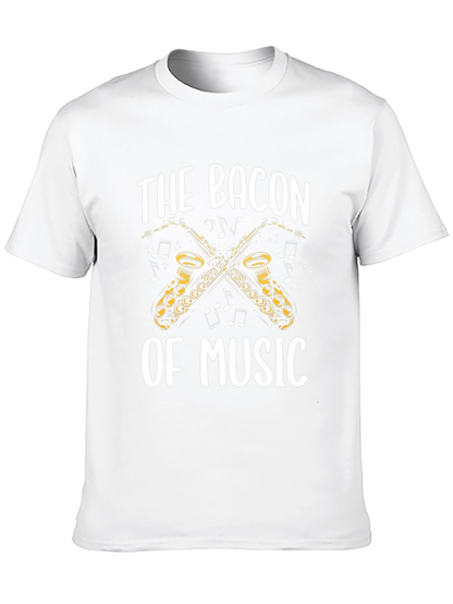 Bacon of Music Saxophone T-Shirt - Black Cotton Tee