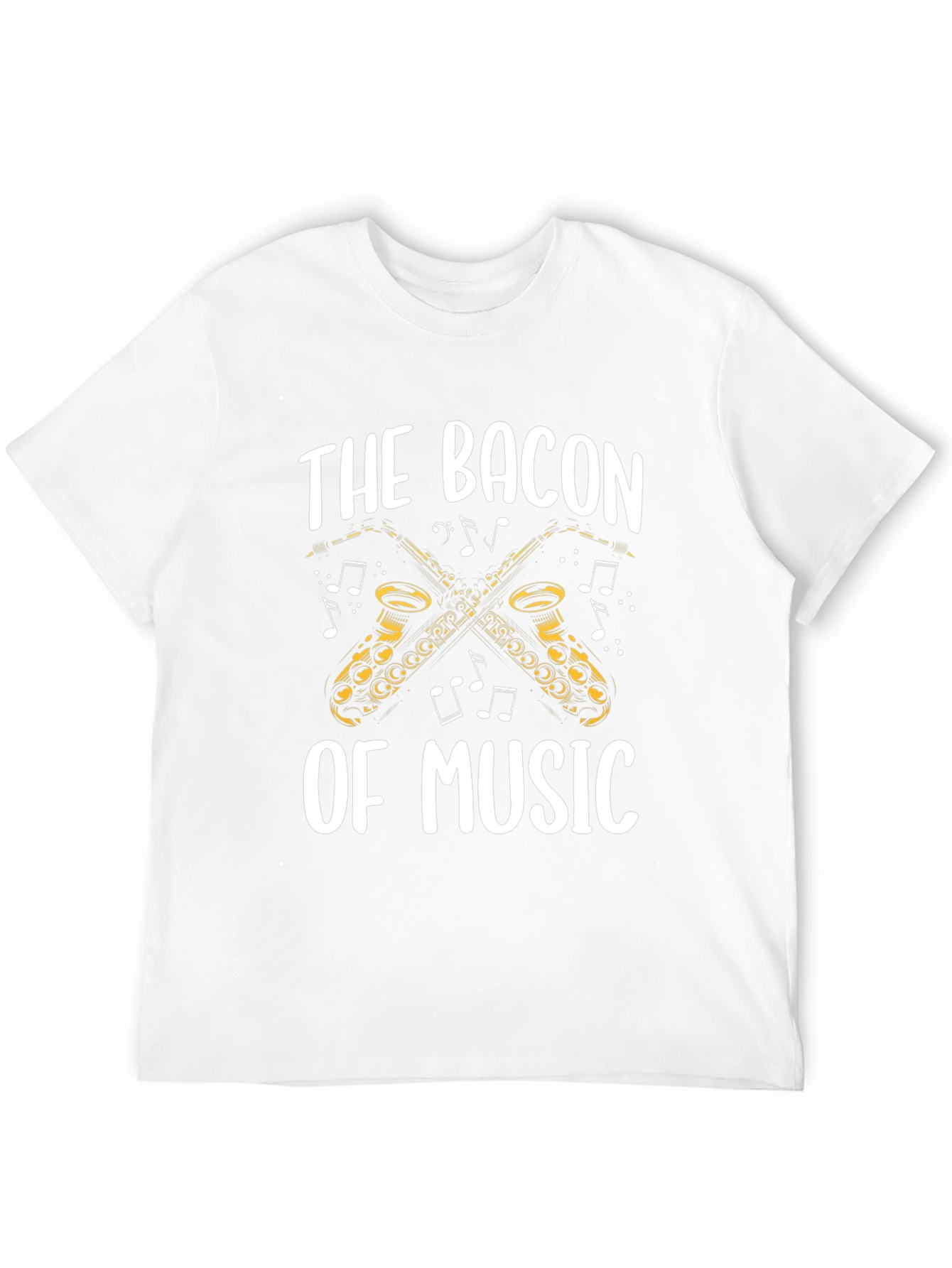 Bacon of Music Saxophone T-Shirt - Black Cotton Tee