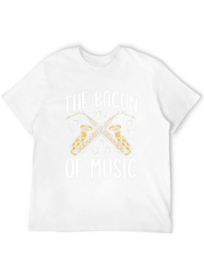 Bacon of Music Saxophone T-Shirt - Black Cotton Tee