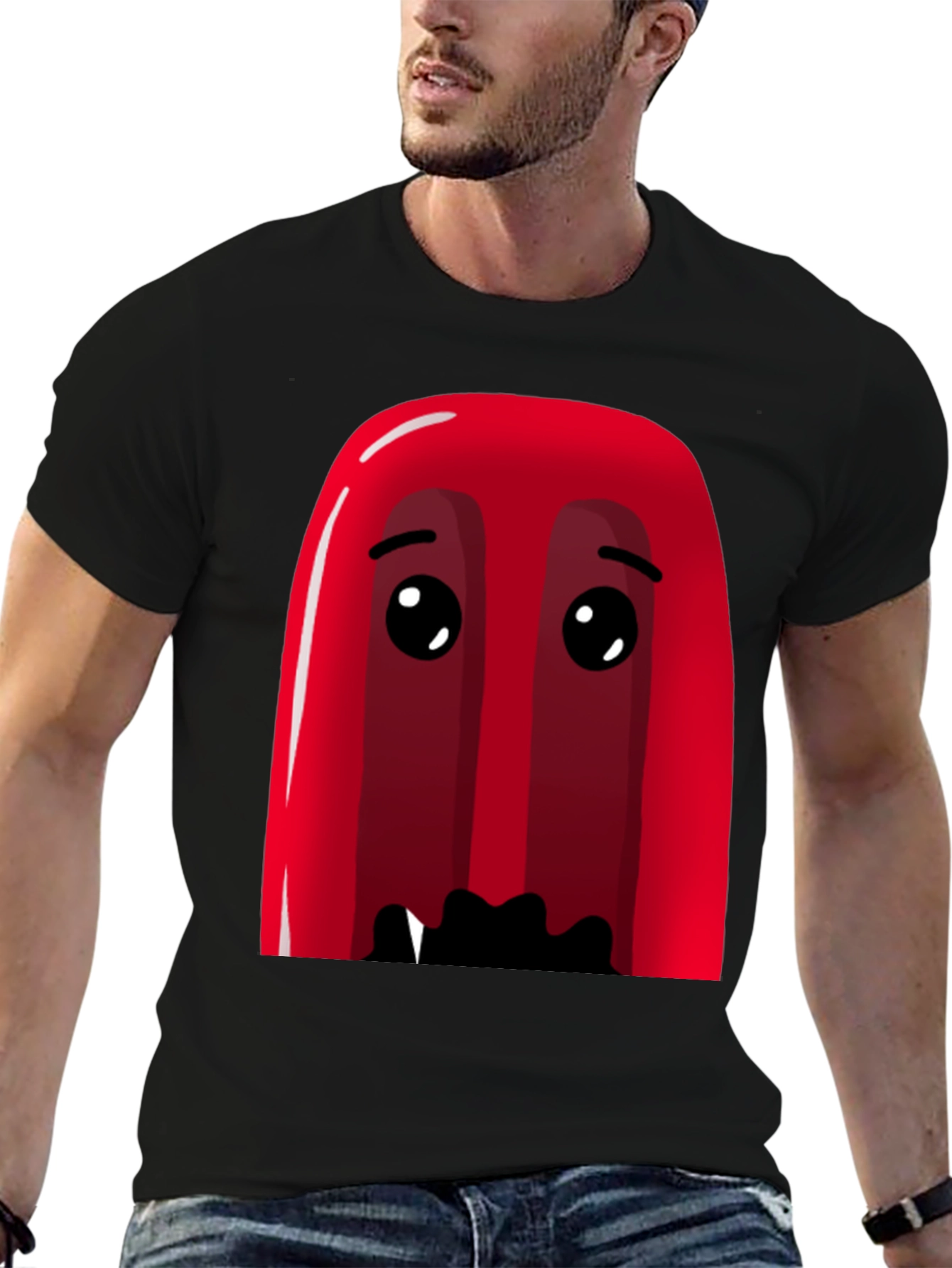 Red Cartoon Character Graphic Tee - Soft Cotton Blend