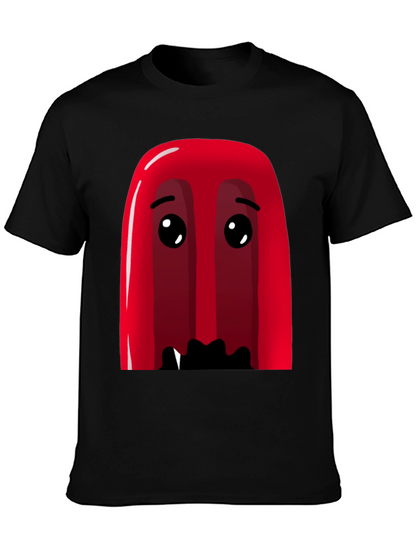 Red Cartoon Character Graphic Tee - Soft Cotton Blend