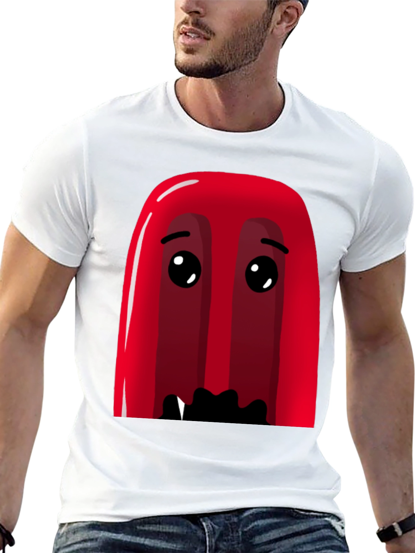 Red Cartoon Character Graphic Tee - Soft Cotton Blend