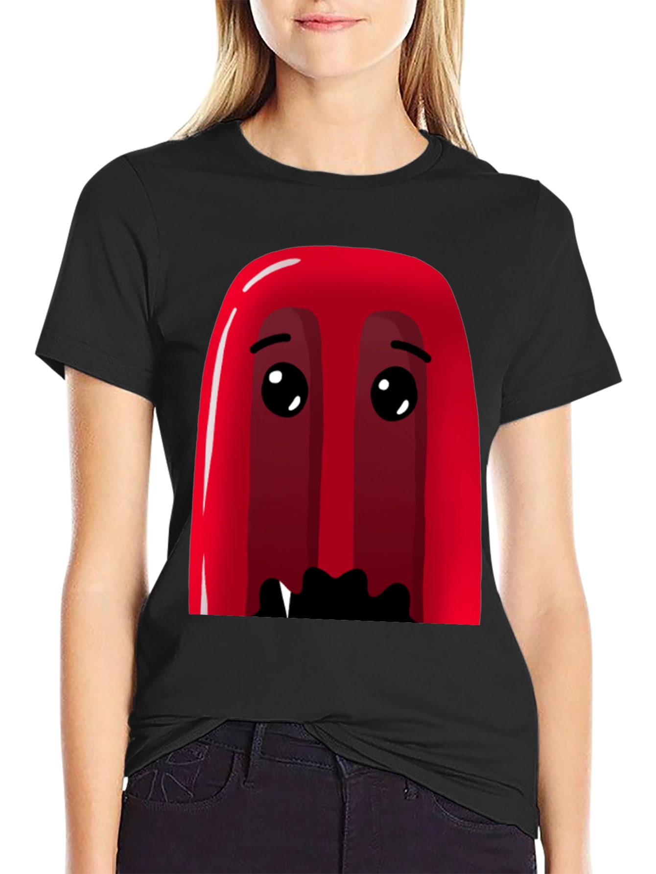 Red Cartoon Character Graphic Tee - Soft Cotton Blend