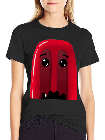 Red Cartoon Character Graphic Tee - Soft Cotton Blend