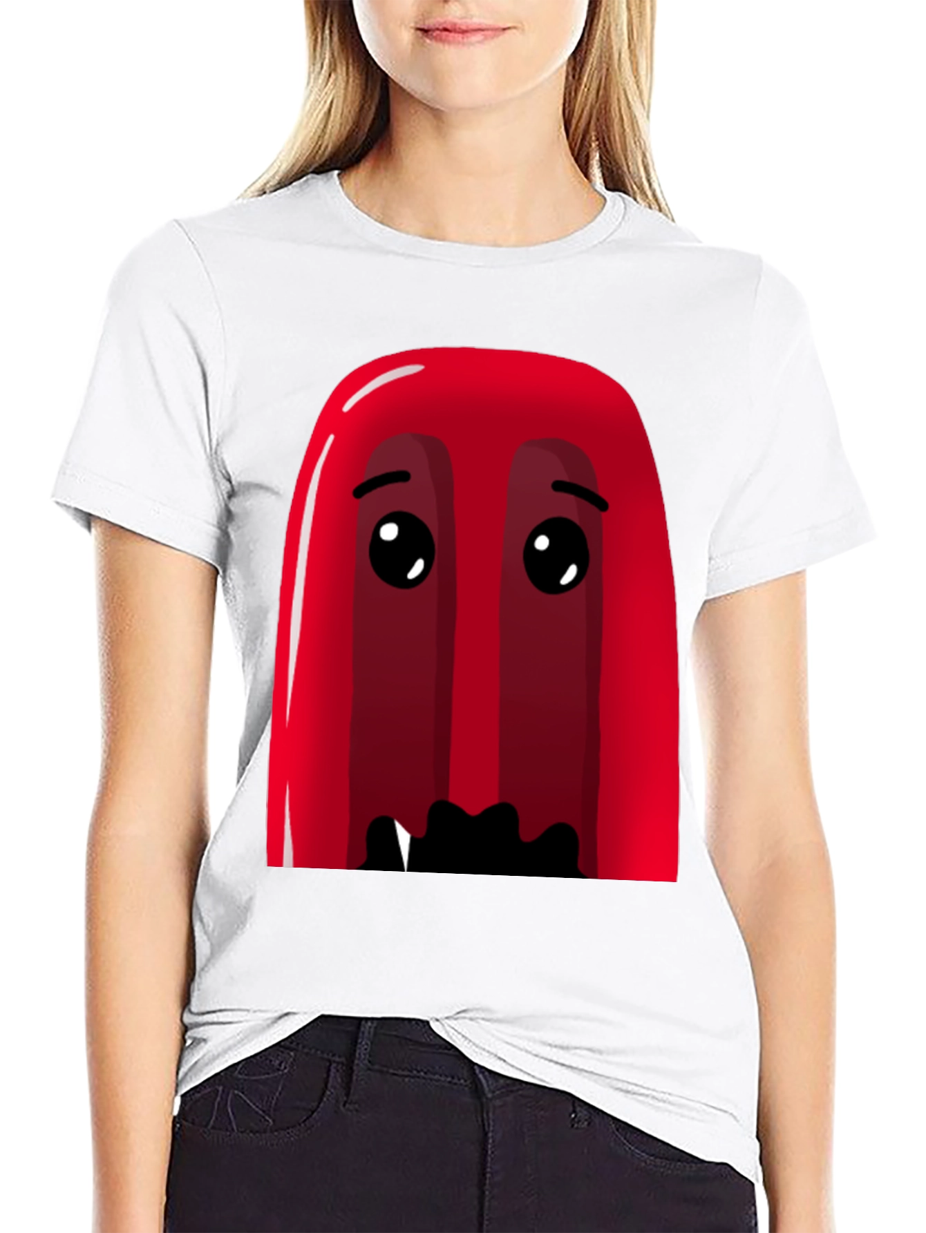 Red Cartoon Character Graphic Tee - Soft Cotton Blend