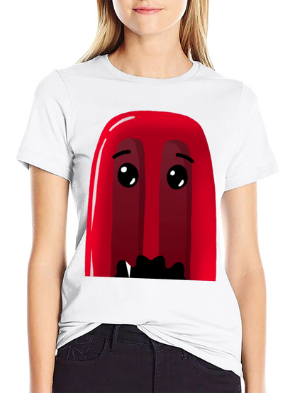 Red Cartoon Character Graphic Tee - Soft Cotton Blend