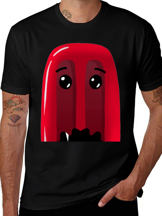 Red Cartoon Character Graphic Tee - Soft Cotton Blend