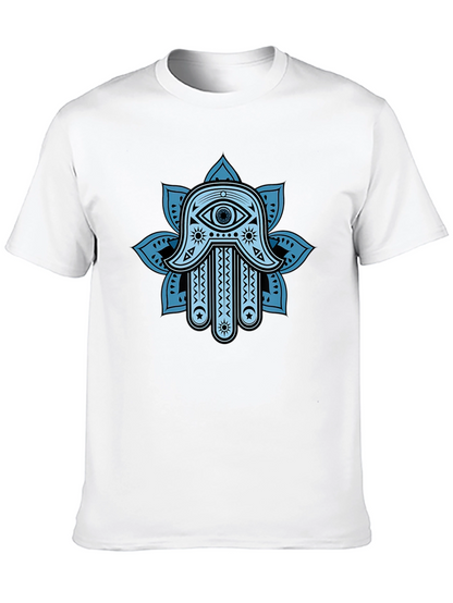Hamsa Hand Graphic Print Crew Neck T-Shirt