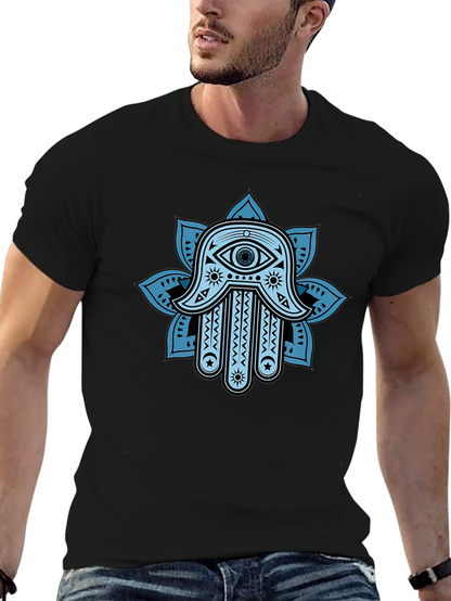 Hamsa Hand Graphic Print Crew Neck T-Shirt