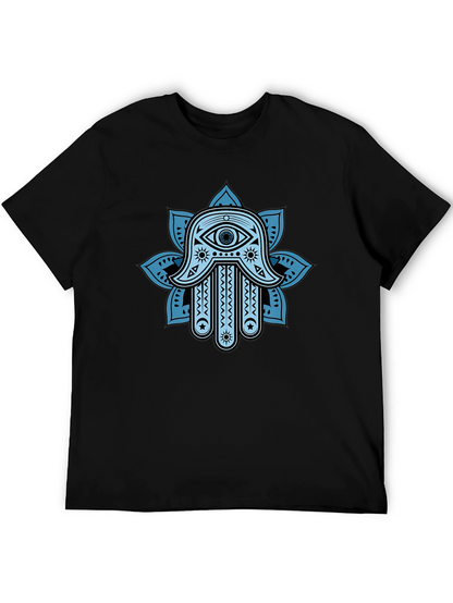 Hamsa Hand Graphic Print Crew Neck T-Shirt
