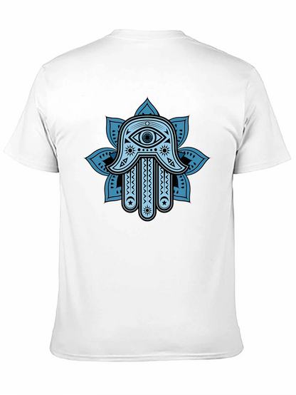Hamsa Hand Graphic Print Crew Neck T-Shirt