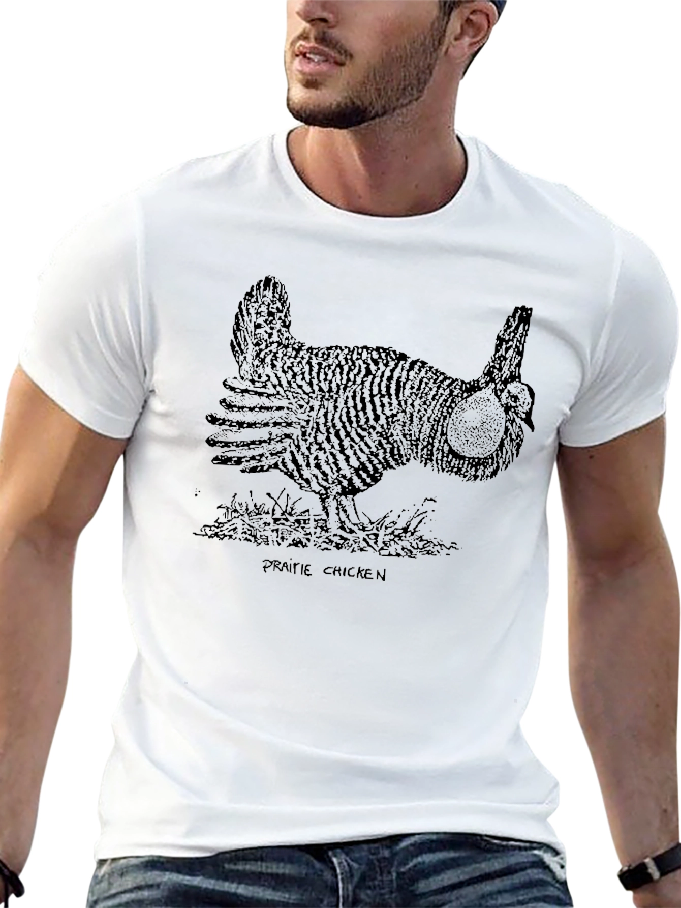 Prairie Chicken Graphic Tee - Unisex Black T-Shirt