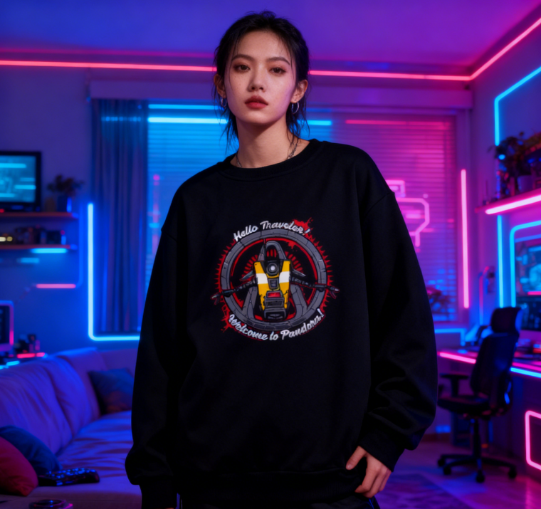 Hello Traveler! Welcome to Pandemonium' Mechanical Graphic Crewneck