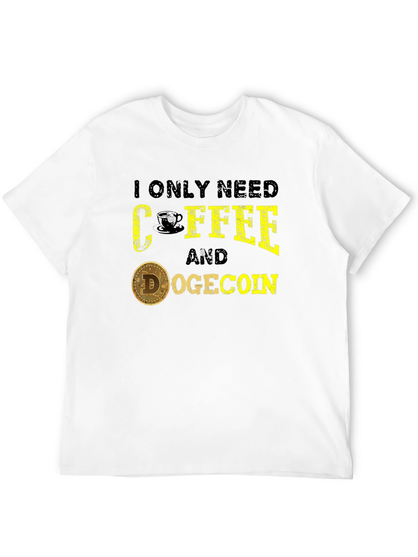 Coffee & Dogecoin Graphic Tee - Crypto Lover T-Shirt