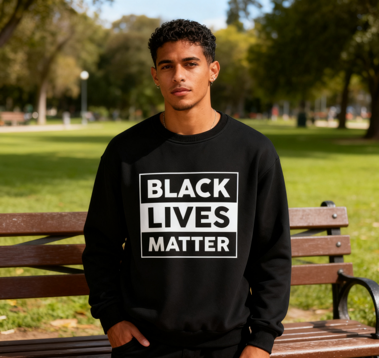 Black Lives Matter Bold Statement Crewneck Hoodie